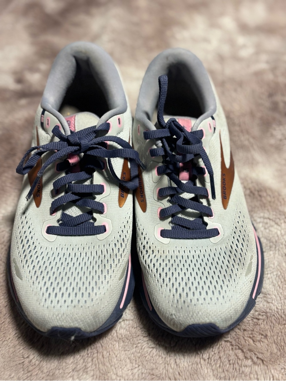 Brooks Ghost 15 Women’s 7.5 B Running Shoes Spa Blue Pink Copper